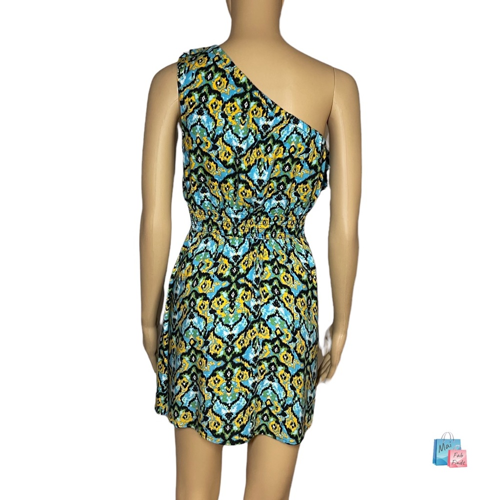 Body Central Women’s One Shoulder Multicolor Aztec Print Ruffle Sundress Size S - Picture 2 of 6